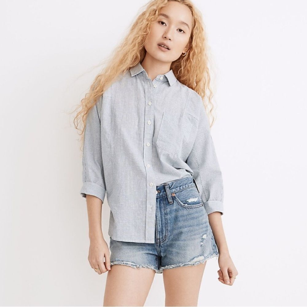Madewell size 25 new Relaxed Denim Shorts in Renfield Wash Destructed Edition